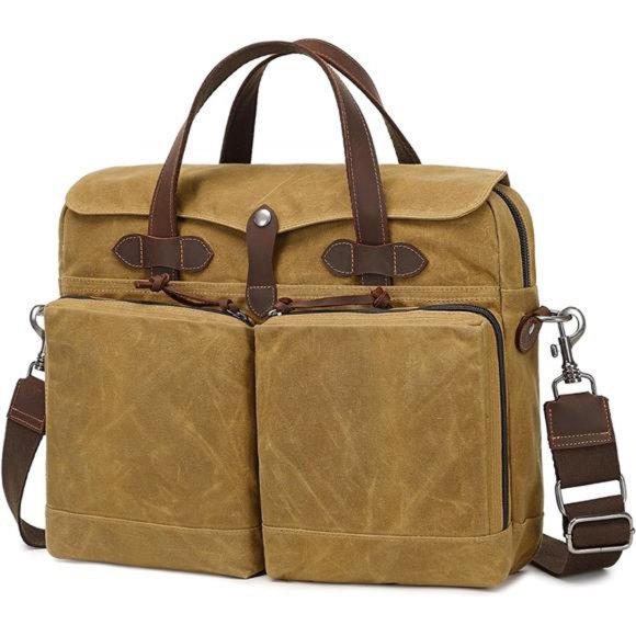Laptop Bag for Men 15.6 Inch Messenger Bag Water-resistant Waxed Canvas Laptop